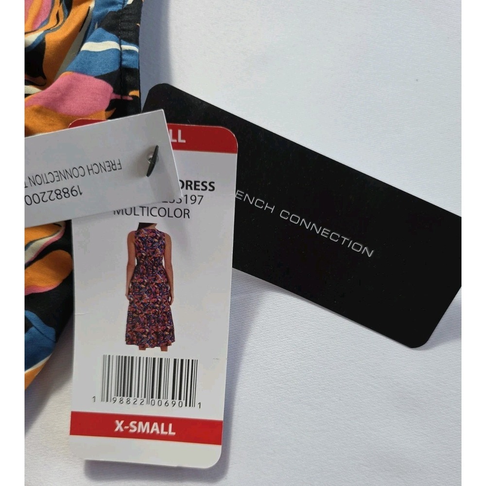 French Connection Summer Maxi Dress XS Floral Twist Front Sleeveless NWT - Picture 6 of 11